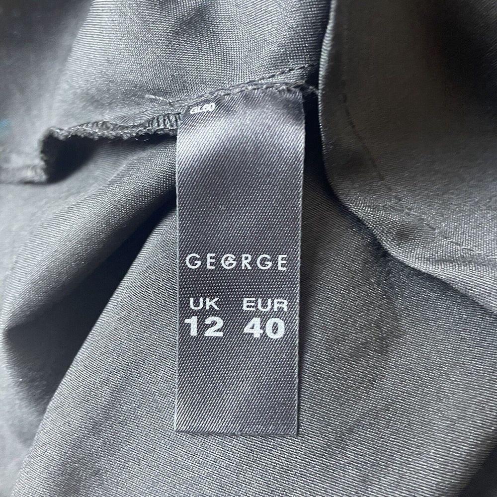 Y2K 00s George Size 12 Cowl Sequin Dress Green Black Festive Xmas - Picture 12 of 13